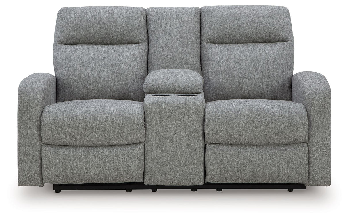 Gauntlet - Sterling - Double Recline Loveseat With Console by Signature Design by Ashley® | Bel Furniture