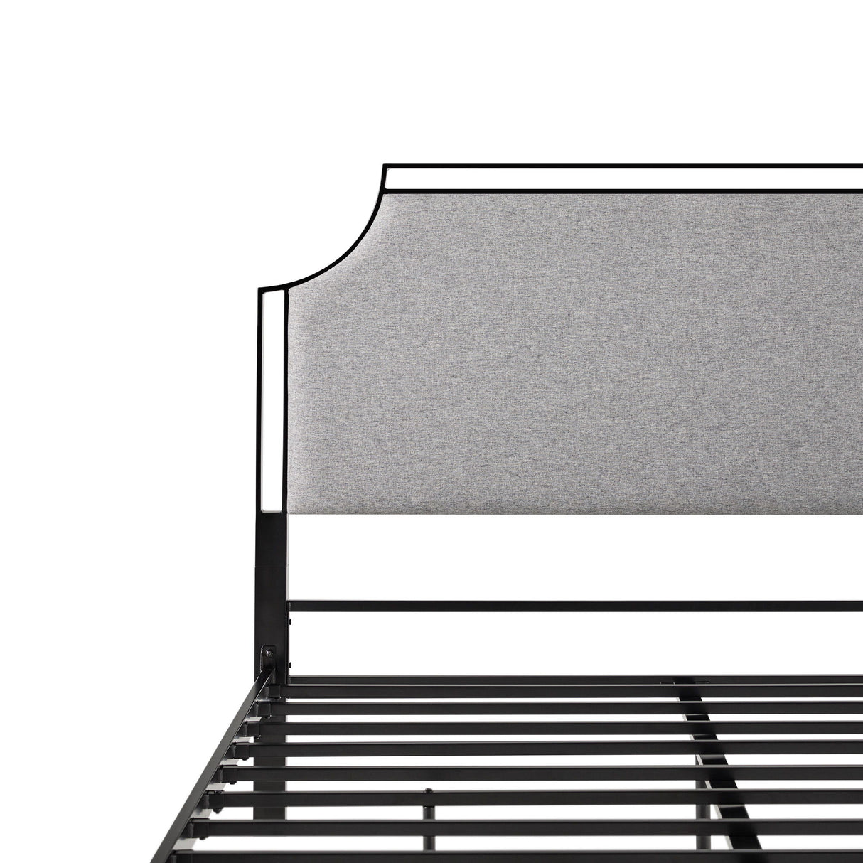 Daybreak - Queen Bed Frame Upholstered Metal - Gray
