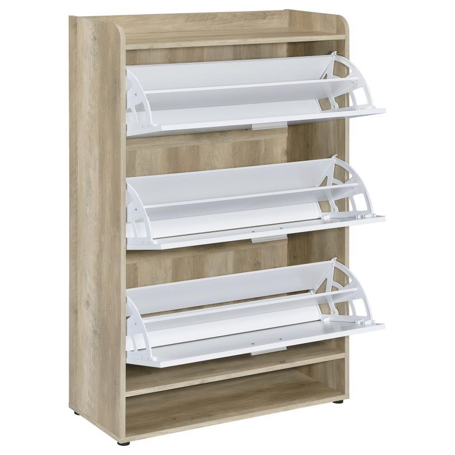 Denia - 3-Tier Engineered Wood Shoe Cabinet by CoasterEveryday | Bel Furniture