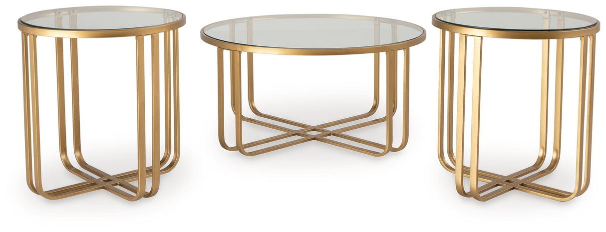 Milloton - Gold - Occasional Table Set (Set of 3) by Signature Design by Ashley® | Bel Furniture