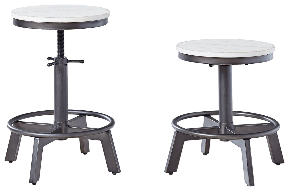 Torjin - Swivel Stool (Set of 2) White by Signature Design by Ashley® | Bel Furniture