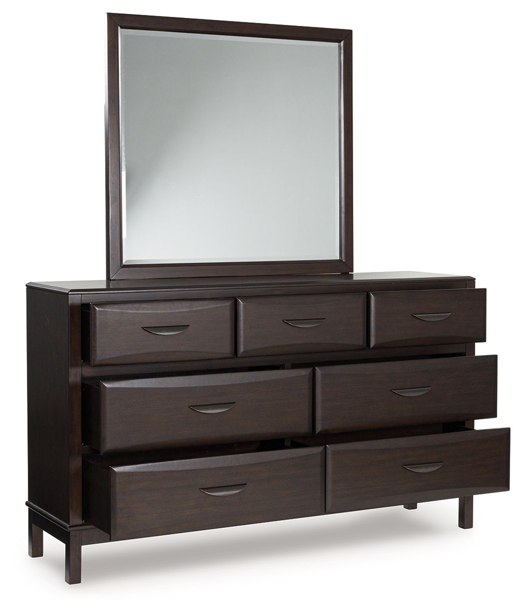 Vanmore - Dark Brown - Dresser And Mirror by Signature Design by Ashley® | Bel Furniture