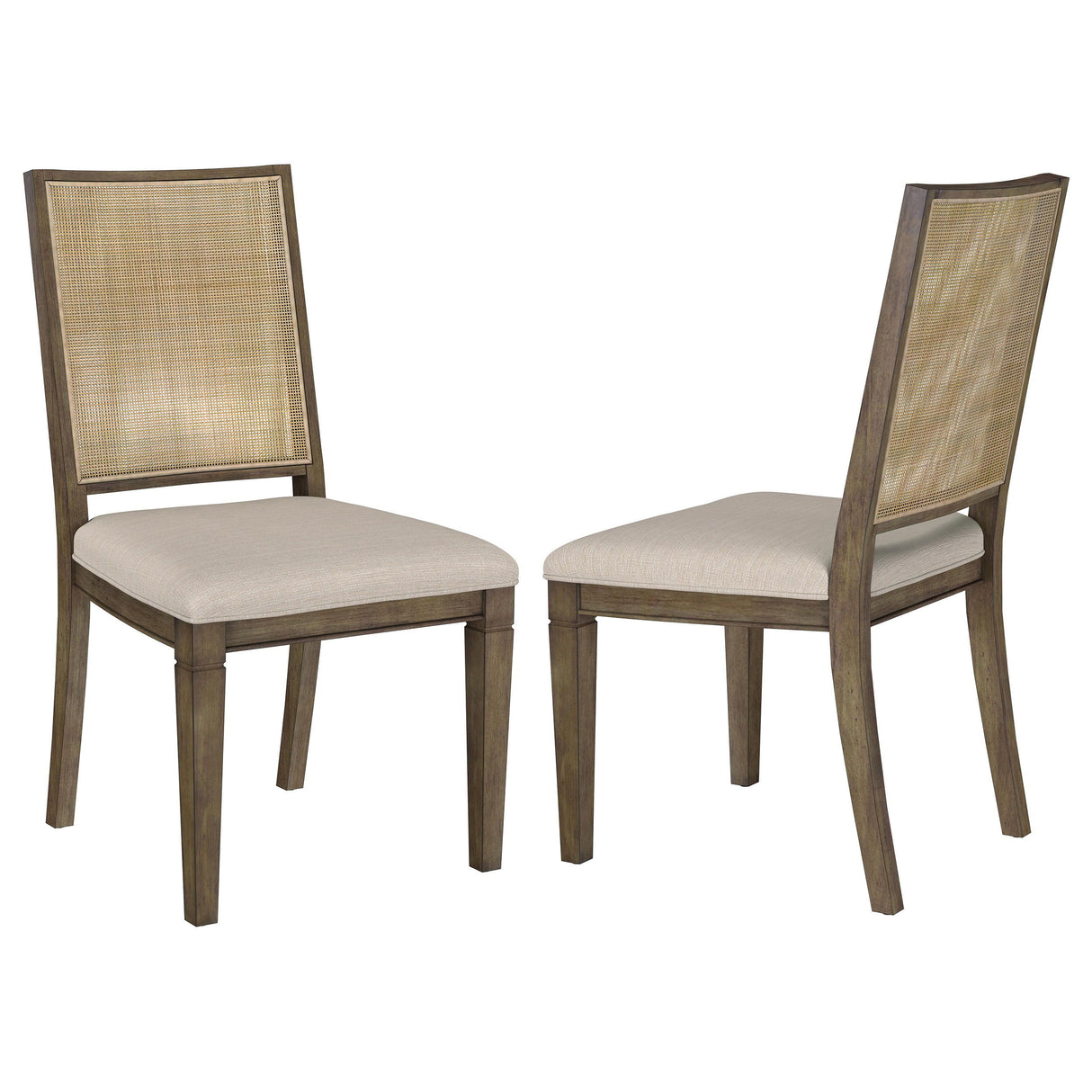 Matisse - Woven Rattan Back Dining Side Chair Brown (Set of 2) - Dark Brown by Coaster Fine Furniture | Bel Furniture