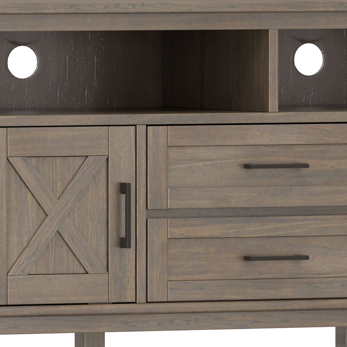 Ela - TV Media Stand - Smoky Brown by Simpli-Home | Bel Furniture