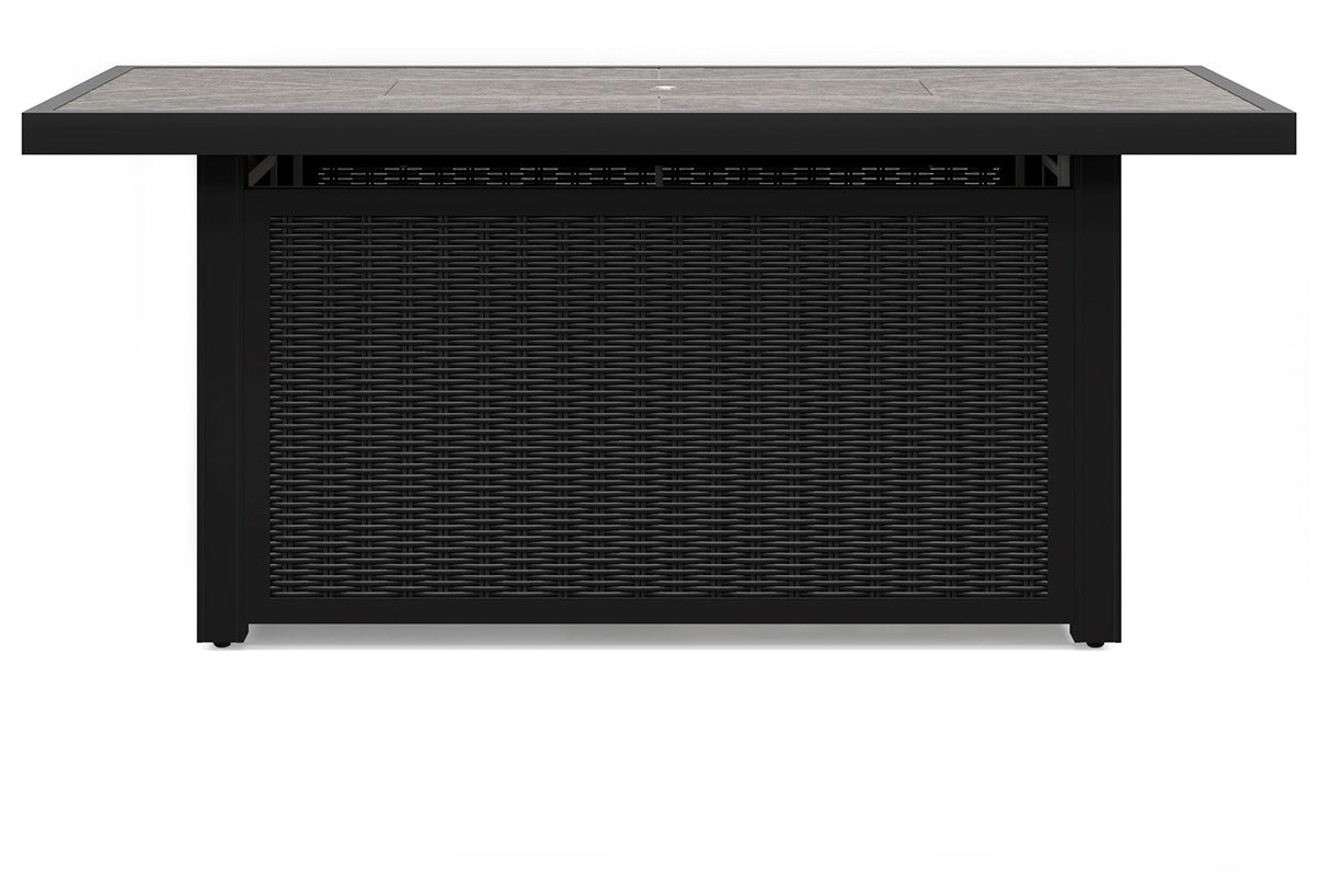 Beachcroft - Rectangular Fire Pit Table - Black / Light Gray