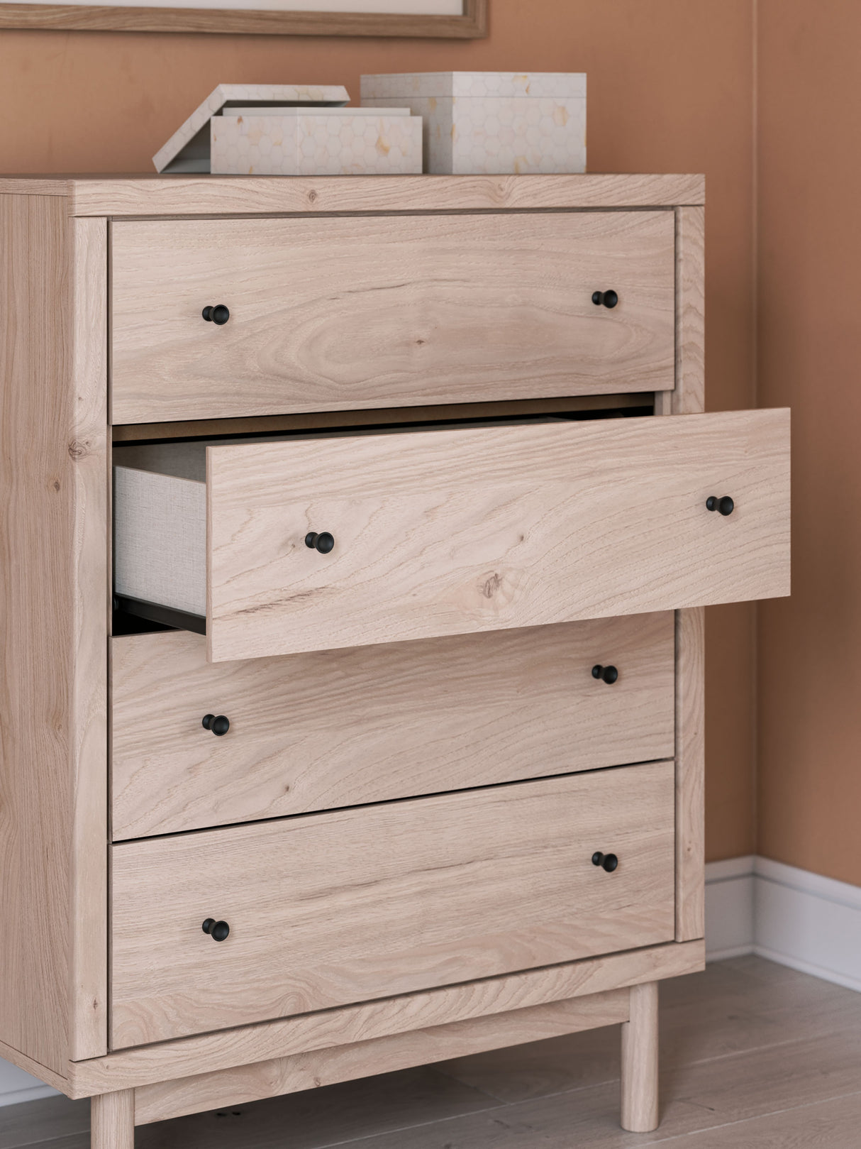 Arloster - Tan - Four Drawer Chest by Signature Design by Ashley® | Bel Furniture