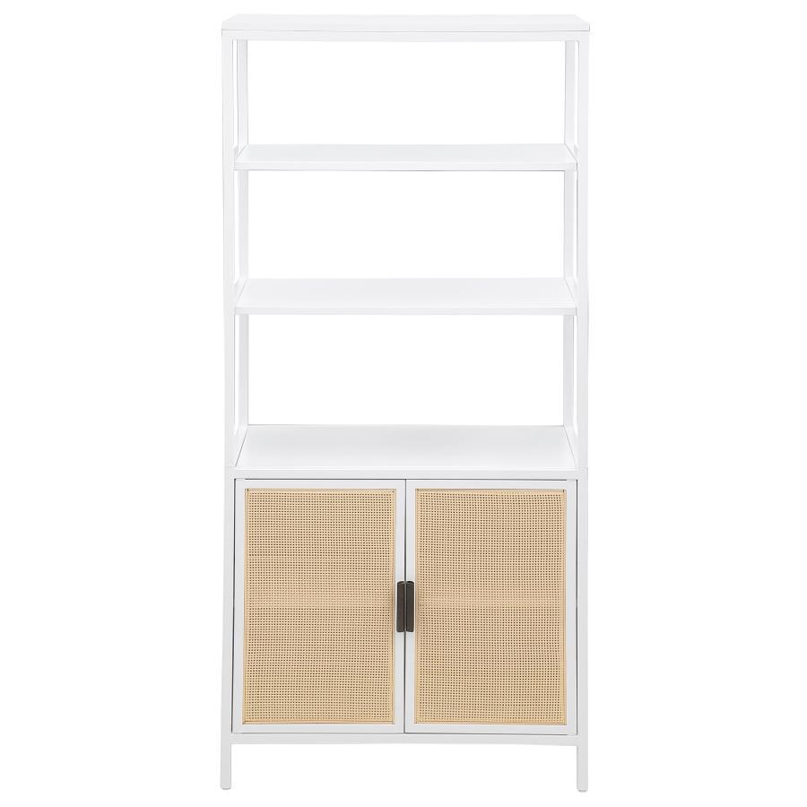 Amherst - 3-Shelf Radio Weave Cane Metal Accent Cabinet by Coaster Fine Furniture | Bel Furniture