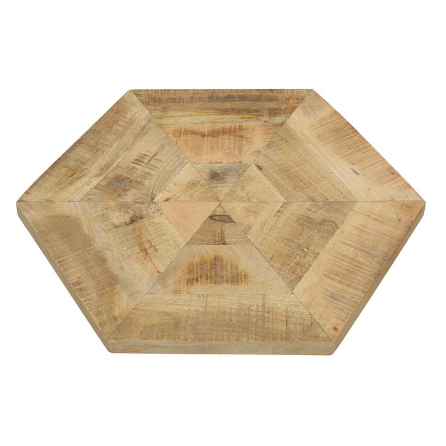 Adger - 2 Piece Hexagonal Nesting Tables - Natural And Black by CoasterEssence | Bel Furniture