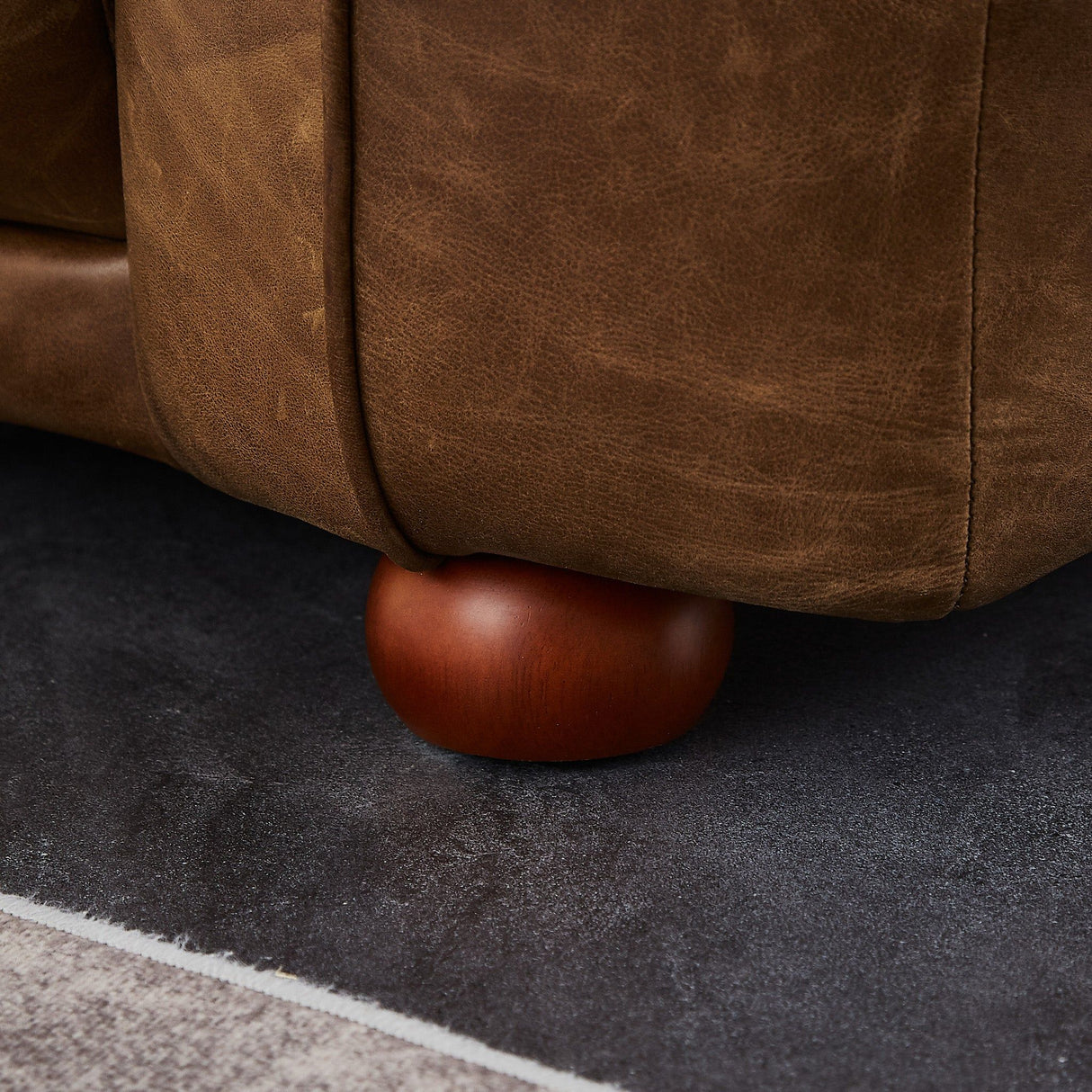 Marlon - Luxury Italian Leather Sofa - Brown / Rustic