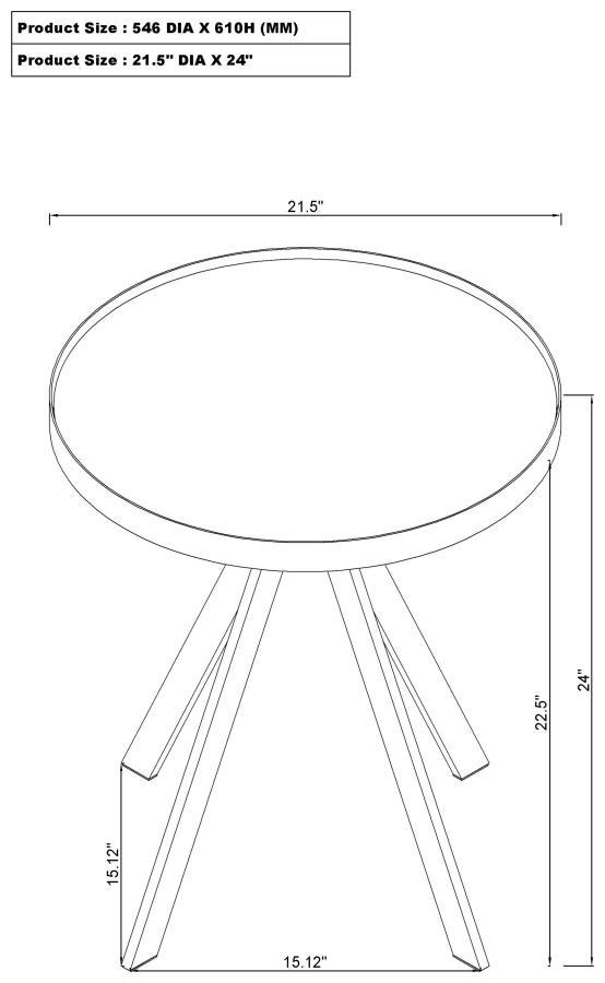 Briggs - Round Marble Printed Glass Top End Side Table by Coaster Fine Furniture | Bel Furniture