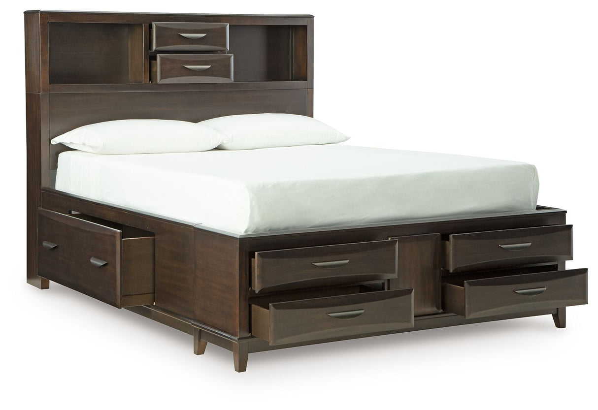 Vanmore - Queen Storage Bed - Dark Brown