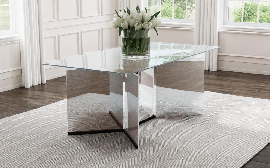 Emery - Rectangular Mirrored Dining Table - Silver by Coaster Fine Furniture | Bel Furniture