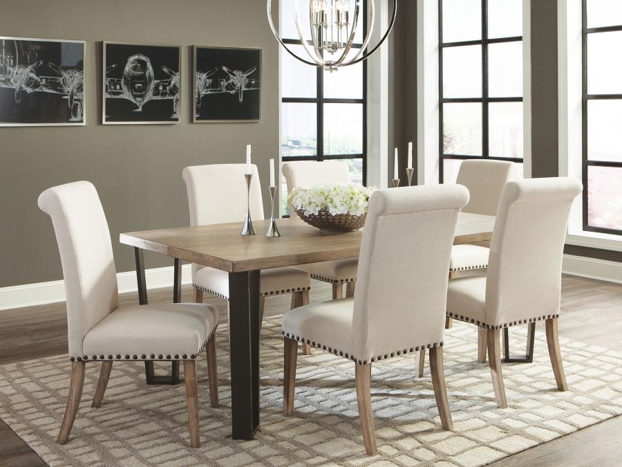 Salem - Fabric Upholstered Dining Side Chair (Set of 2) - Beige by CoasterEssence | Bel Furniture