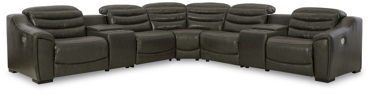 Center Line - Power Recliner Sectional Dark Gray 7 Pc. Power Reclining Sectional by Signature Design by Ashley® | Bel Furniture