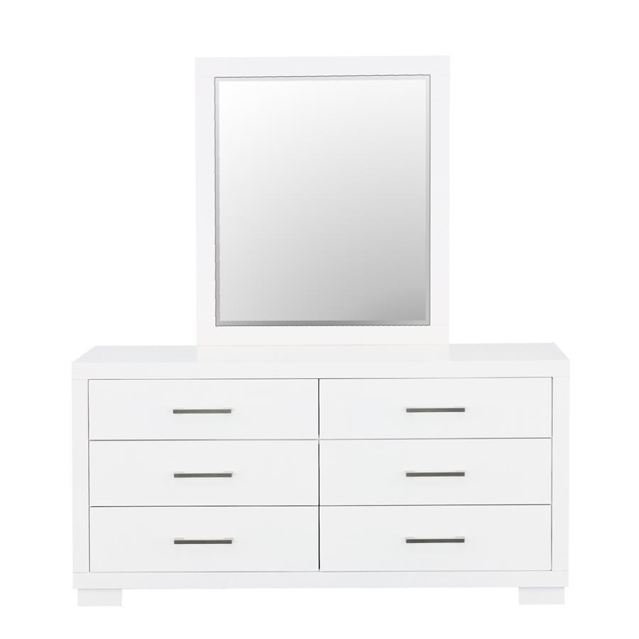 Jessica - Dresser Mirror White by CoasterEssence | Bel Furniture