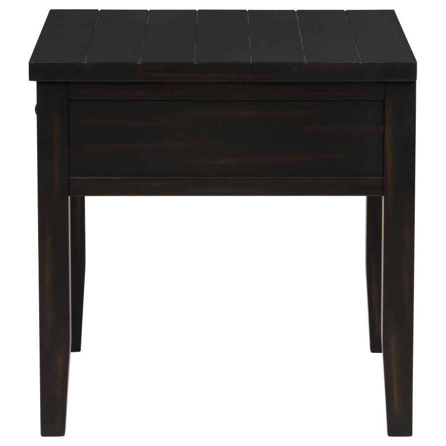 Concord - 1-Drawer Square End Table - Distressed Java by Coaster Fine Furniture | Bel Furniture