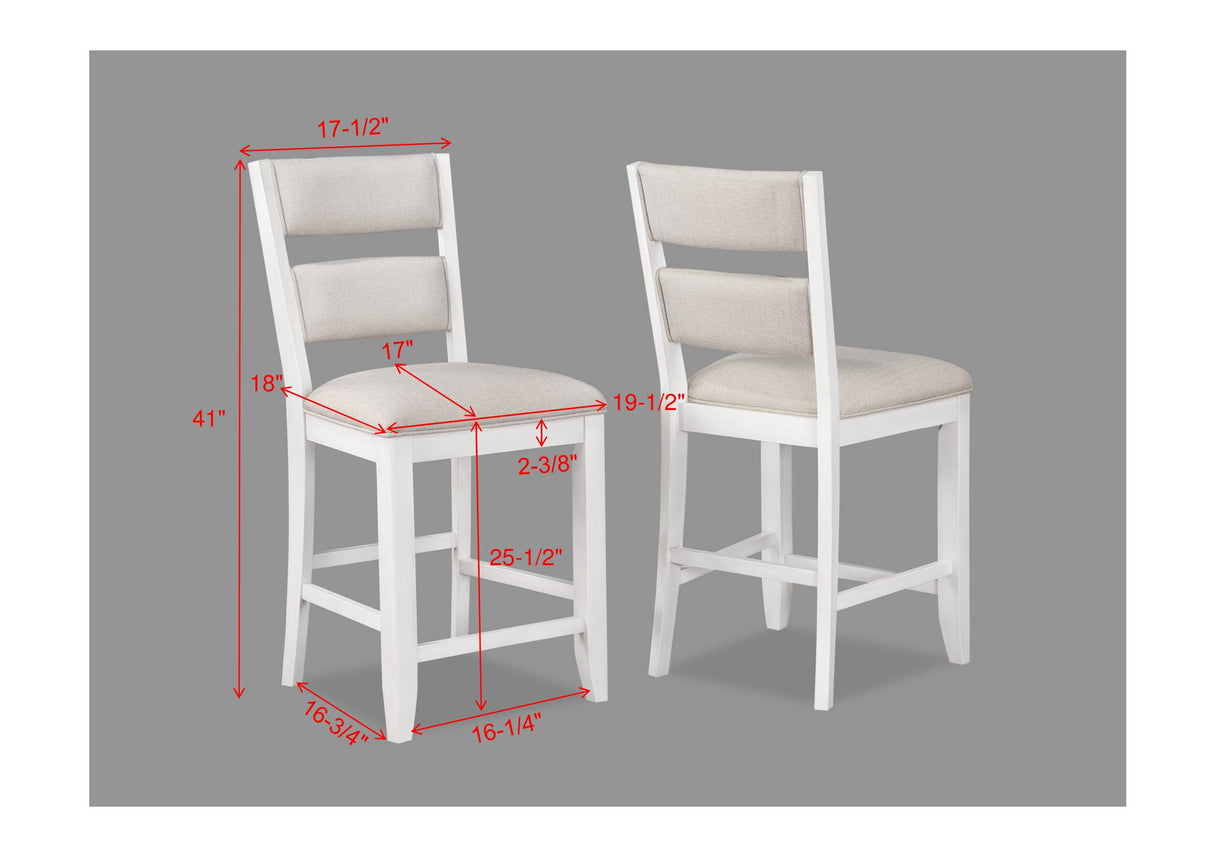 Wendy - Counter Height Chair (Set of 2) - White / Beige by Crown Mark | Bel Furniture