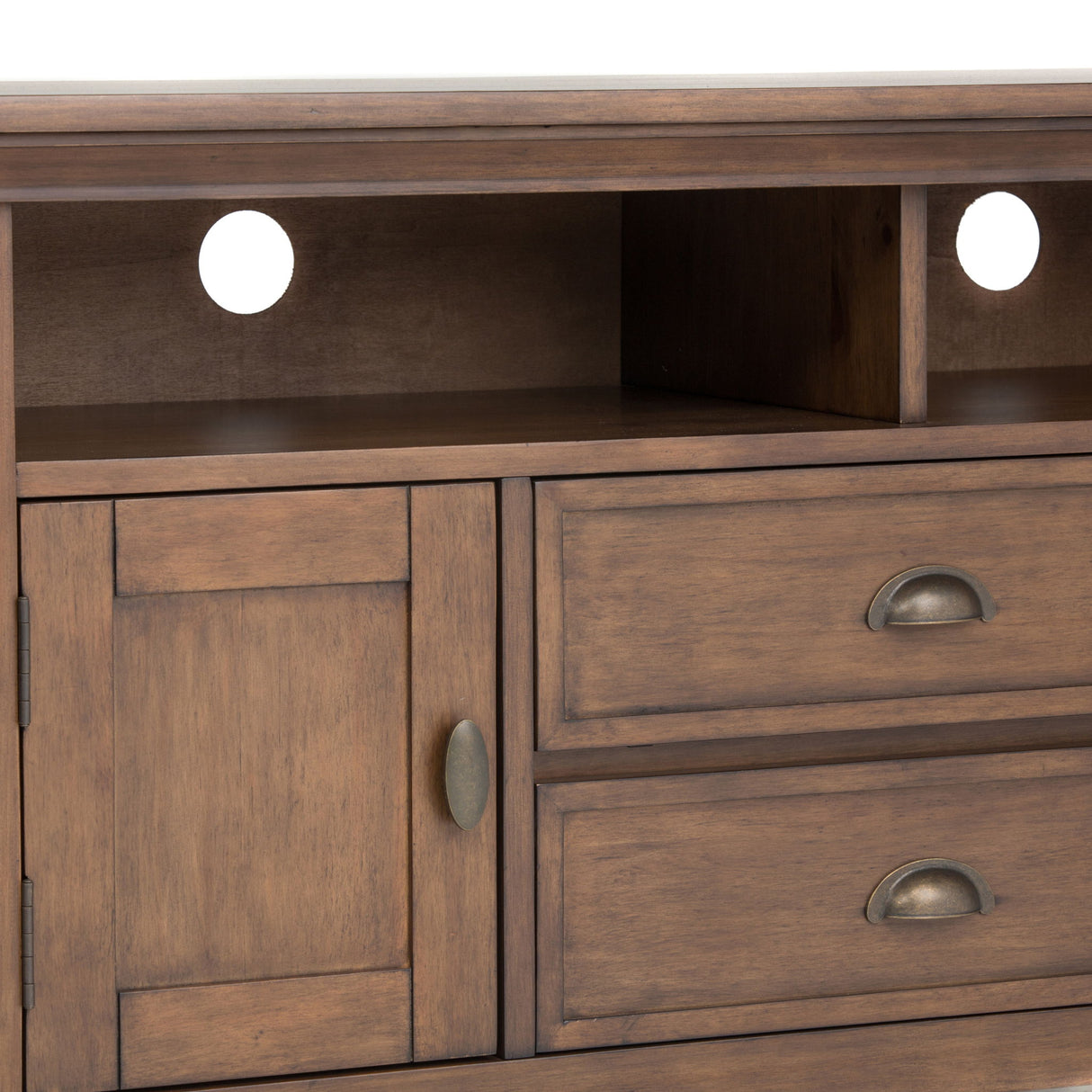 Redmond - TV Media Stand - Rustic Natural Aged Brown by Simpli-Home | Bel Furniture