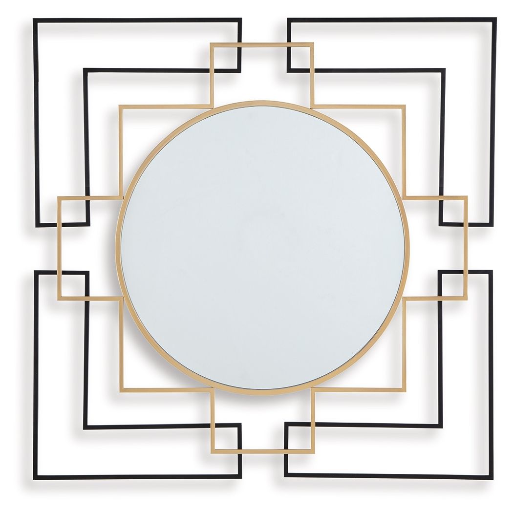 Oceanal - Black / Gold Finish - Accent Mirror by Signature Design by Ashley® | Bel Furniture