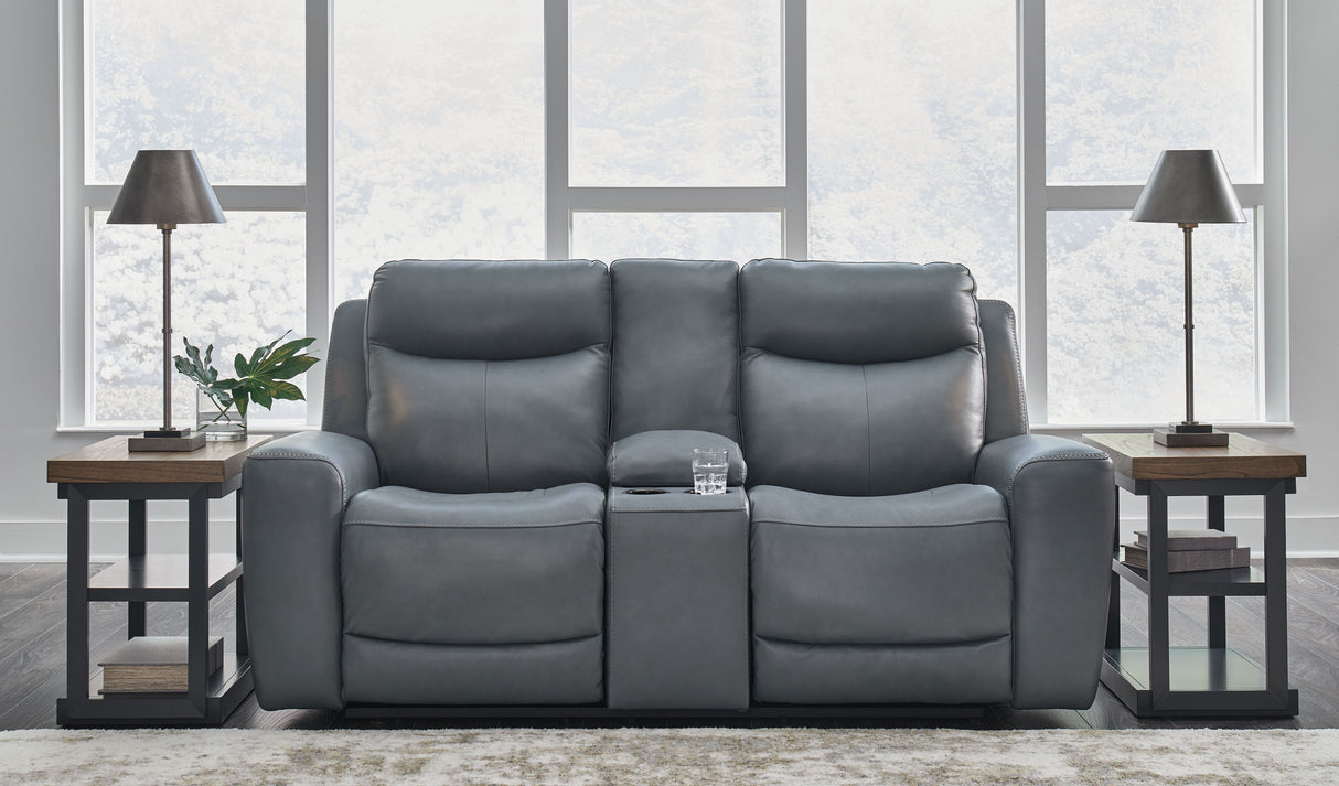 Mindanao - Power Reclining Loveseat With Console /Adj Hdrst by Signature Design by Ashley® | Bel Furniture