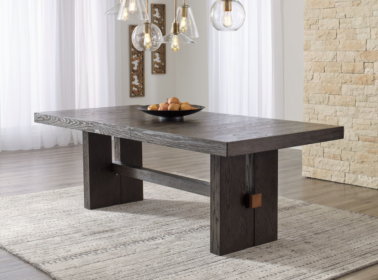 Burkhaus - Dark Brown - Rectangular Dining Room Extension Table by Signature Design by Ashley® | Bel Furniture