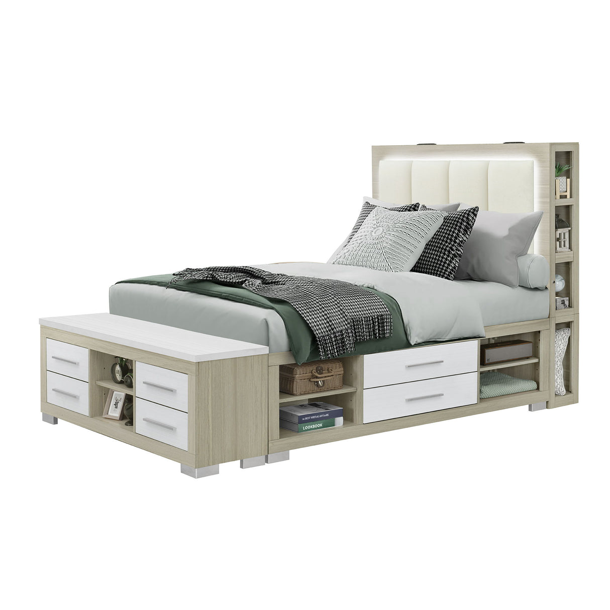 Messa - Bed With Storage Features And LED Lighting