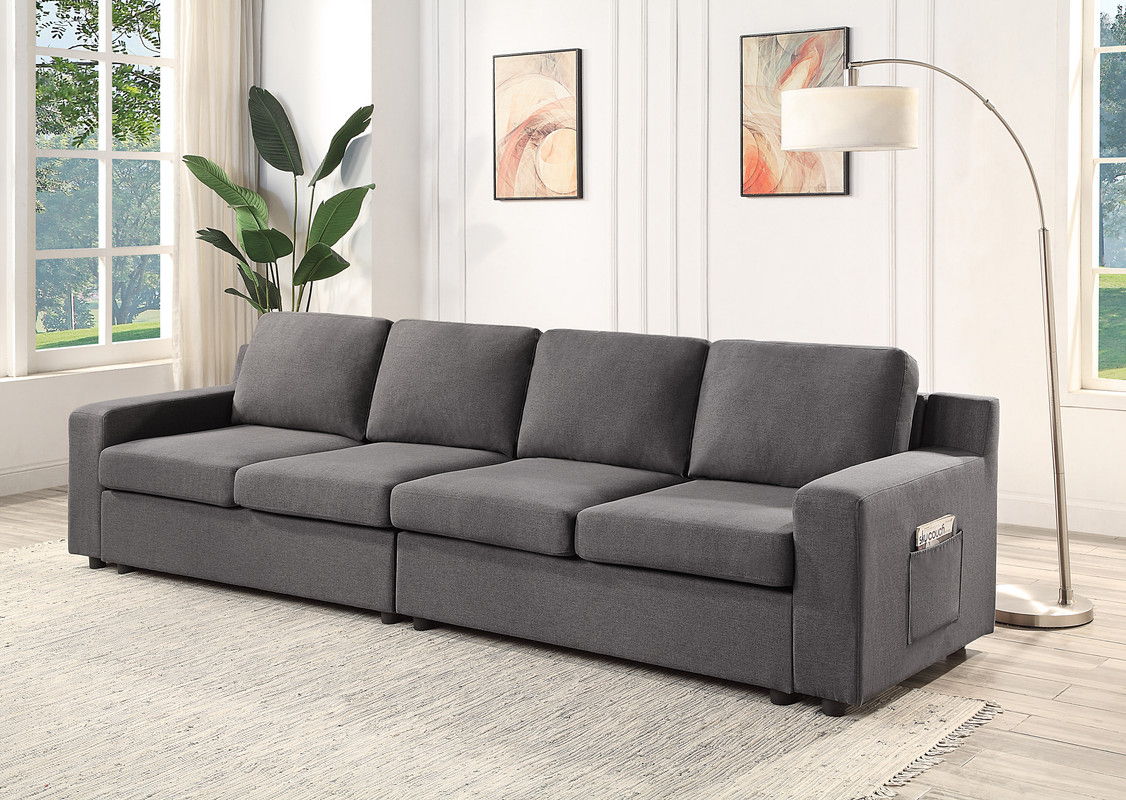 Waylon - Linen Sectional Sofa by Lilola Home | Bel Furniture