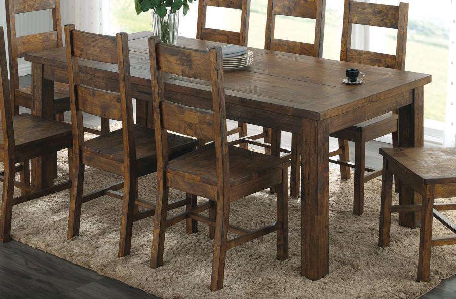 Coleman - Rectangular Dining Table - Rustic Golden Brown by CoasterEveryday | Bel Furniture