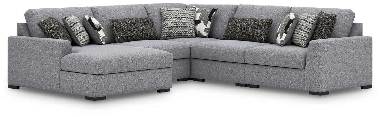 Bealton - Sectional Gray 5 Pc. Left Arm Facing Corner Chaise Sectional by Benchcraft® | Bel Furniture