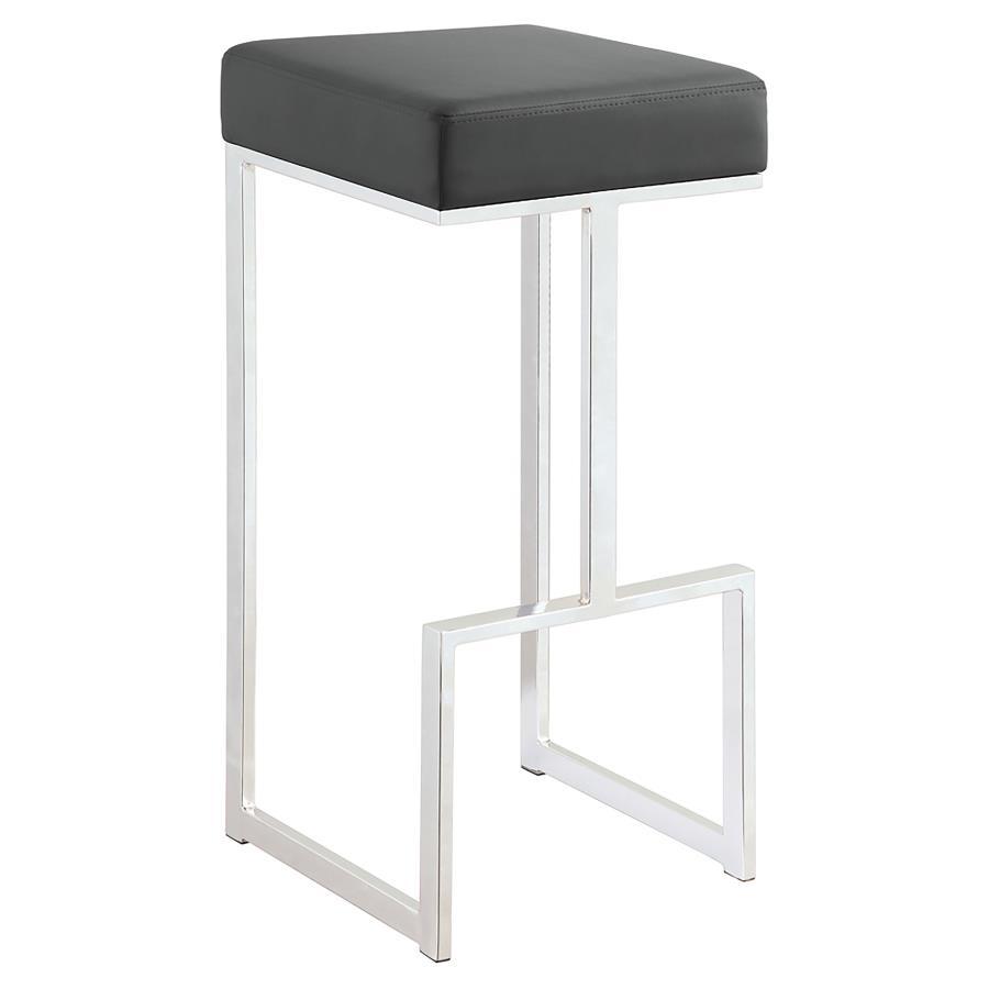 Gervase - Square Stool Dark Gray Bar Height (28"-30") by CoasterEveryday | Bel Furniture