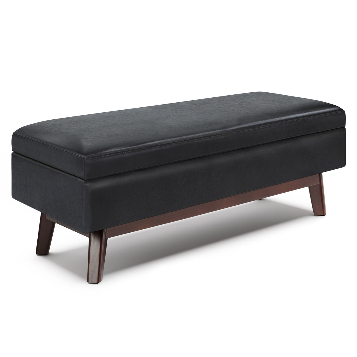 Owen - Rectangular Storage Ottoman - Midnight Black by Simpli-Home | Bel Furniture