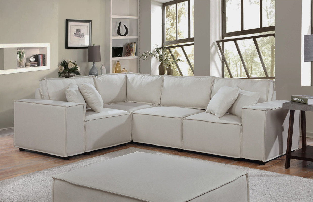 Melrose - Modular Sectional Sofa With Ottoman by Lilola Home | Bel Furniture