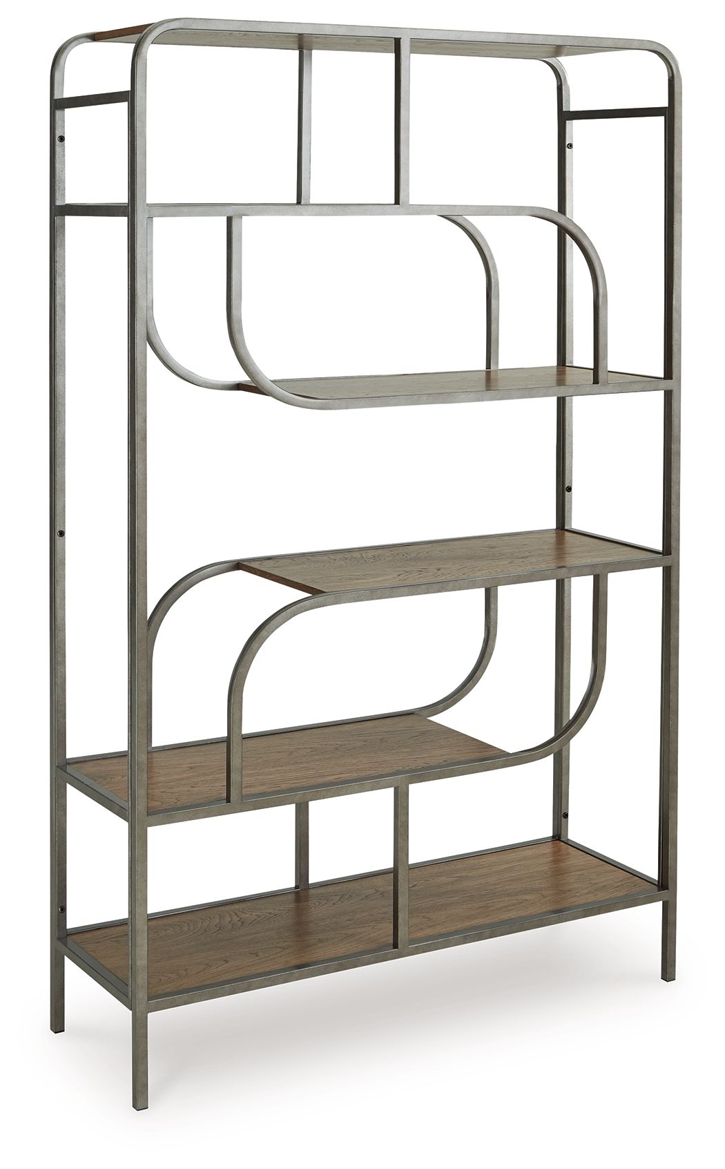 Jaddon - Brown / Antique Silver - Bookcase by Signature Design by Ashley® | Bel Furniture