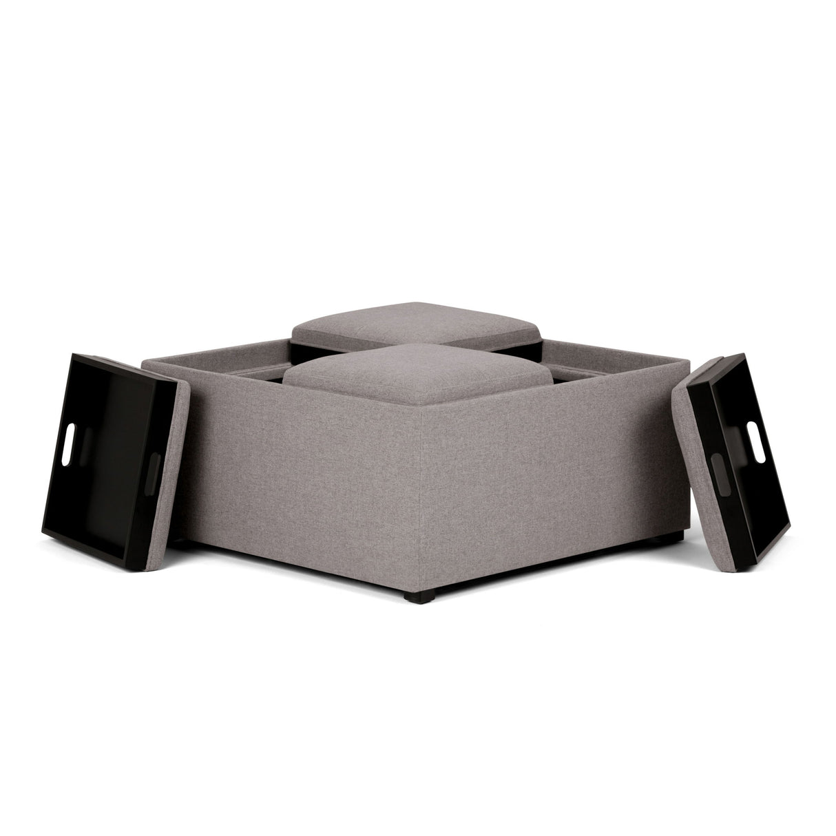 Avalon - Square Coffee Table, Storage Ottoman by Simpli-Home | Bel Furniture