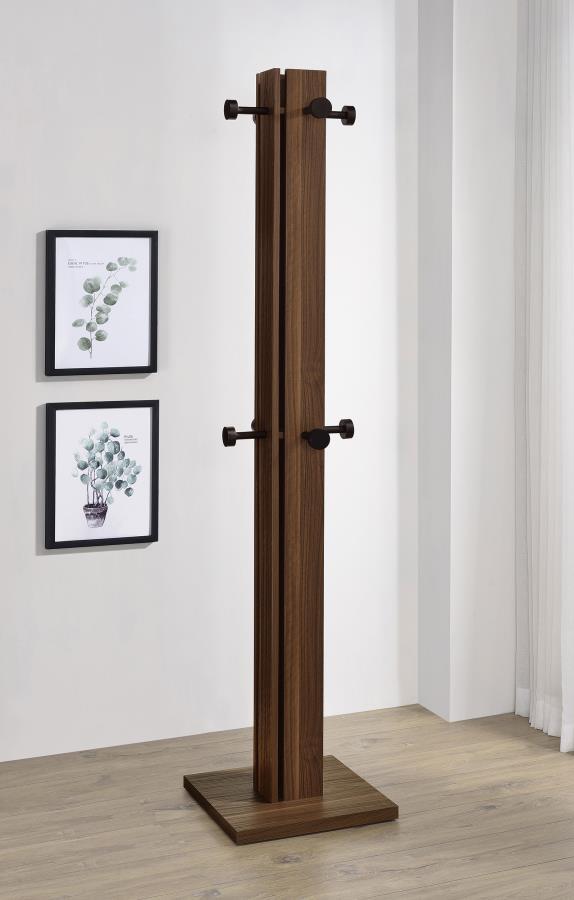 Rikkie - Coat Rack And Mirror - Walnut by Coaster Fine Furniture | Bel Furniture