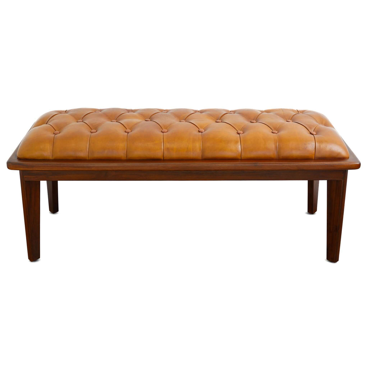 Arden - Bench With Buttons - Brown / Rustic / Tan by Ashcroft Furniture | Bel Furniture