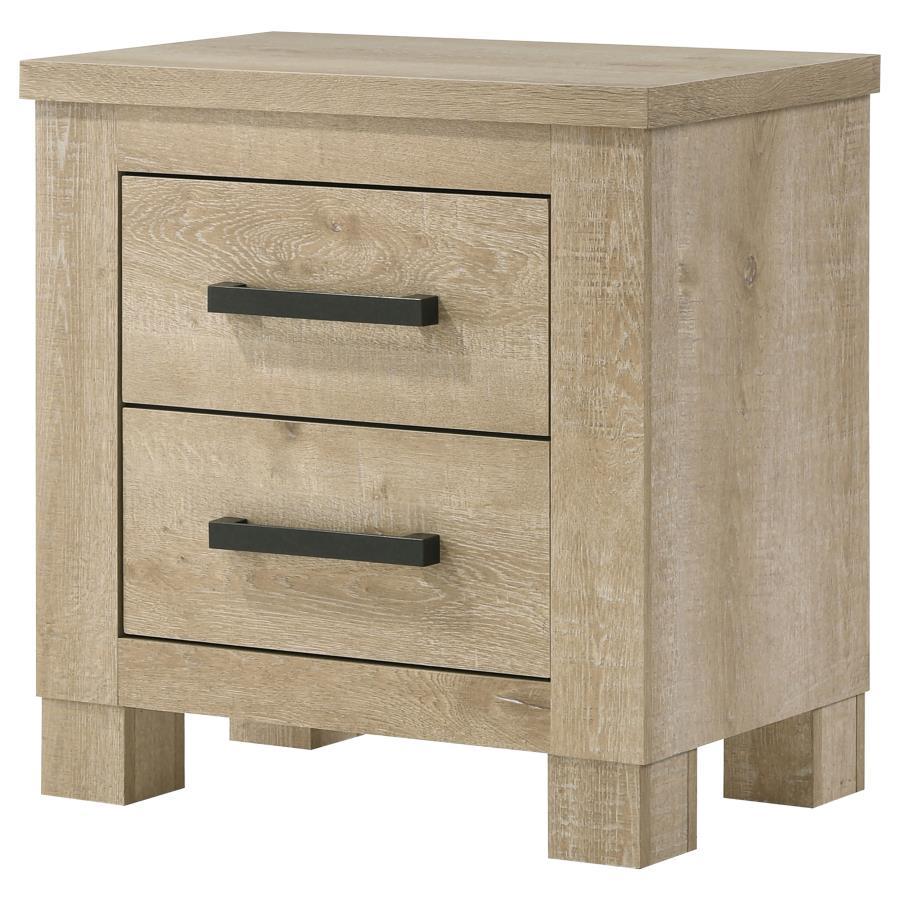 Oakglen - 2-Drawer Nightstand Bedside Table - Weathered Oak by Coaster Fine Furniture | Bel Furniture