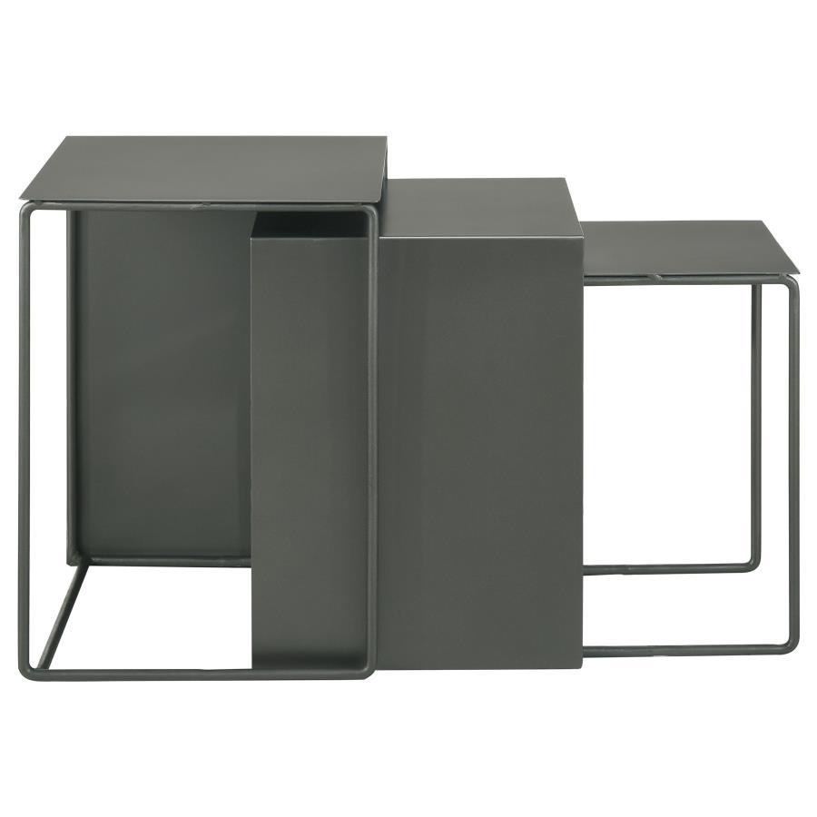 Imez - 3 Piece Rectangular Metal Nesting Table Set - Gray by Coaster Fine Furniture | Bel Furniture