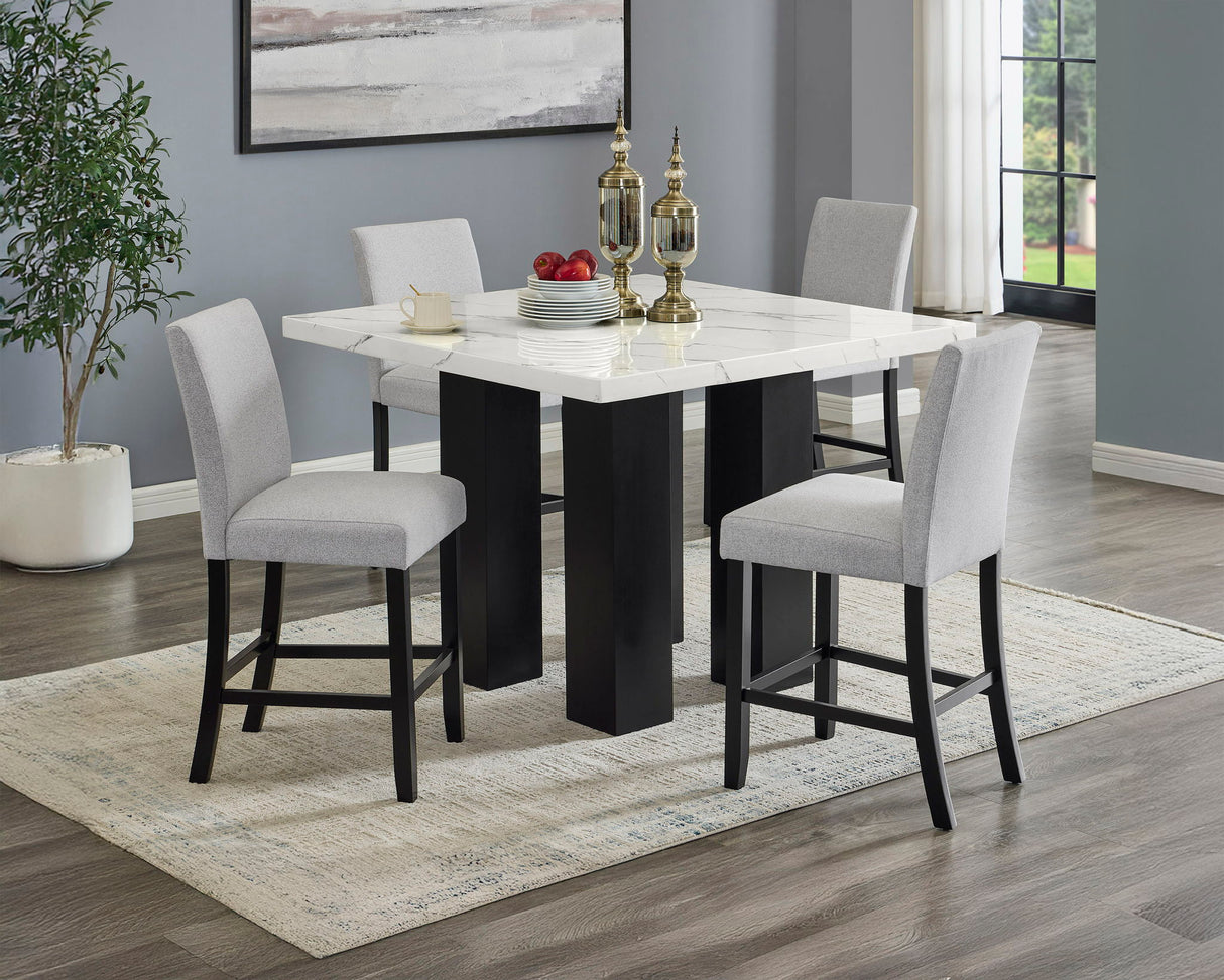 Parkside - 5 Piece Counter Dining Room Set - White by Crown Mark | Bel Furniture