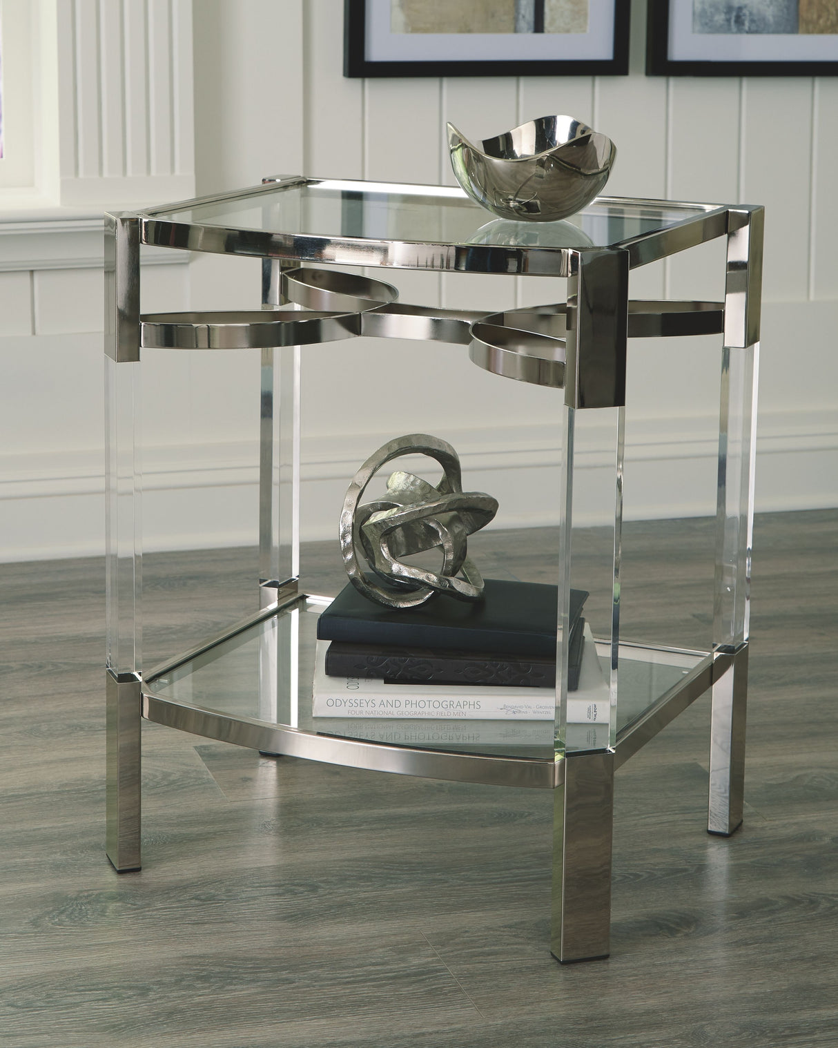 Chaseton - Clear / Silver Finish - Accent Table by Signature Design by Ashley® | Bel Furniture