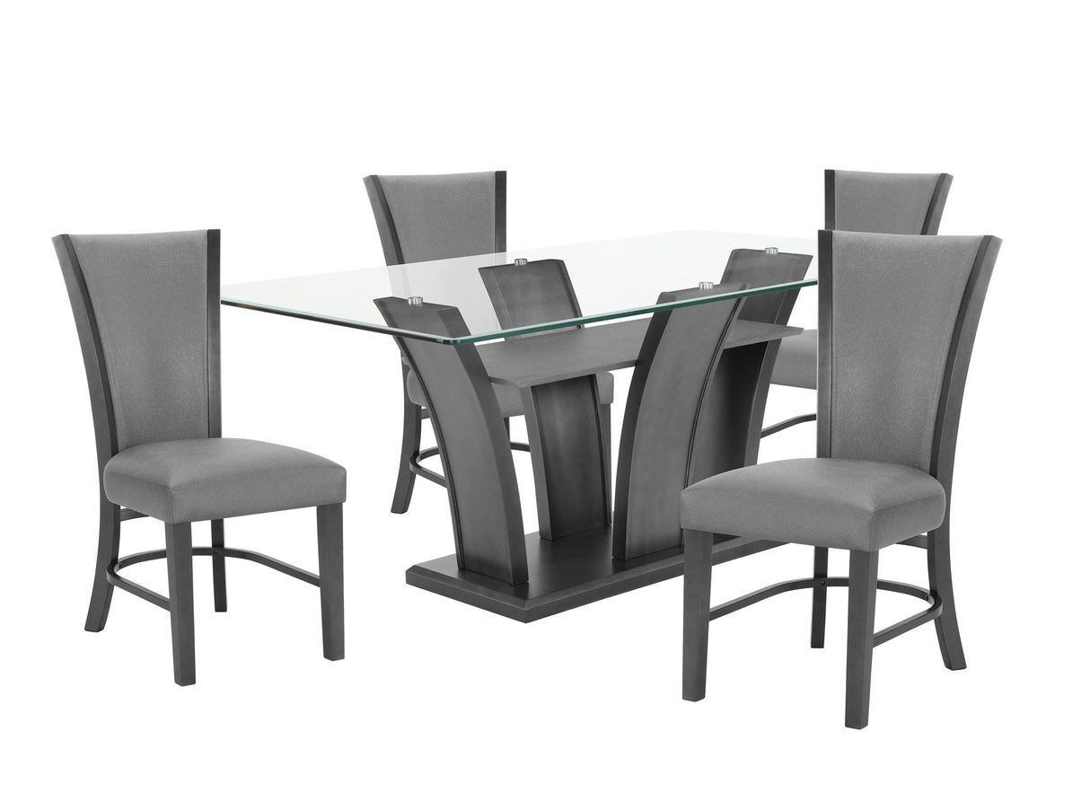 Camelia - Dining Room Set Dark Gray 5 Pc. Table, 4 Chairs by Crown Mark | Bel Furniture