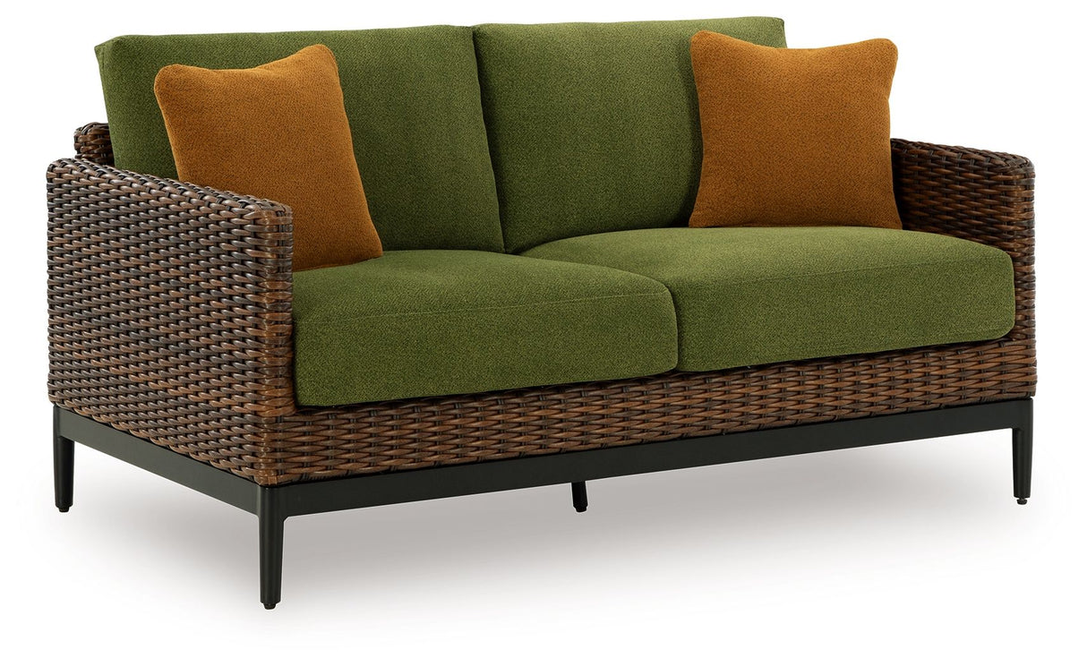 Horizon Hall - Brown / Green - Loveseat With Cushion by Signature Design by Ashley® | Bel Furniture