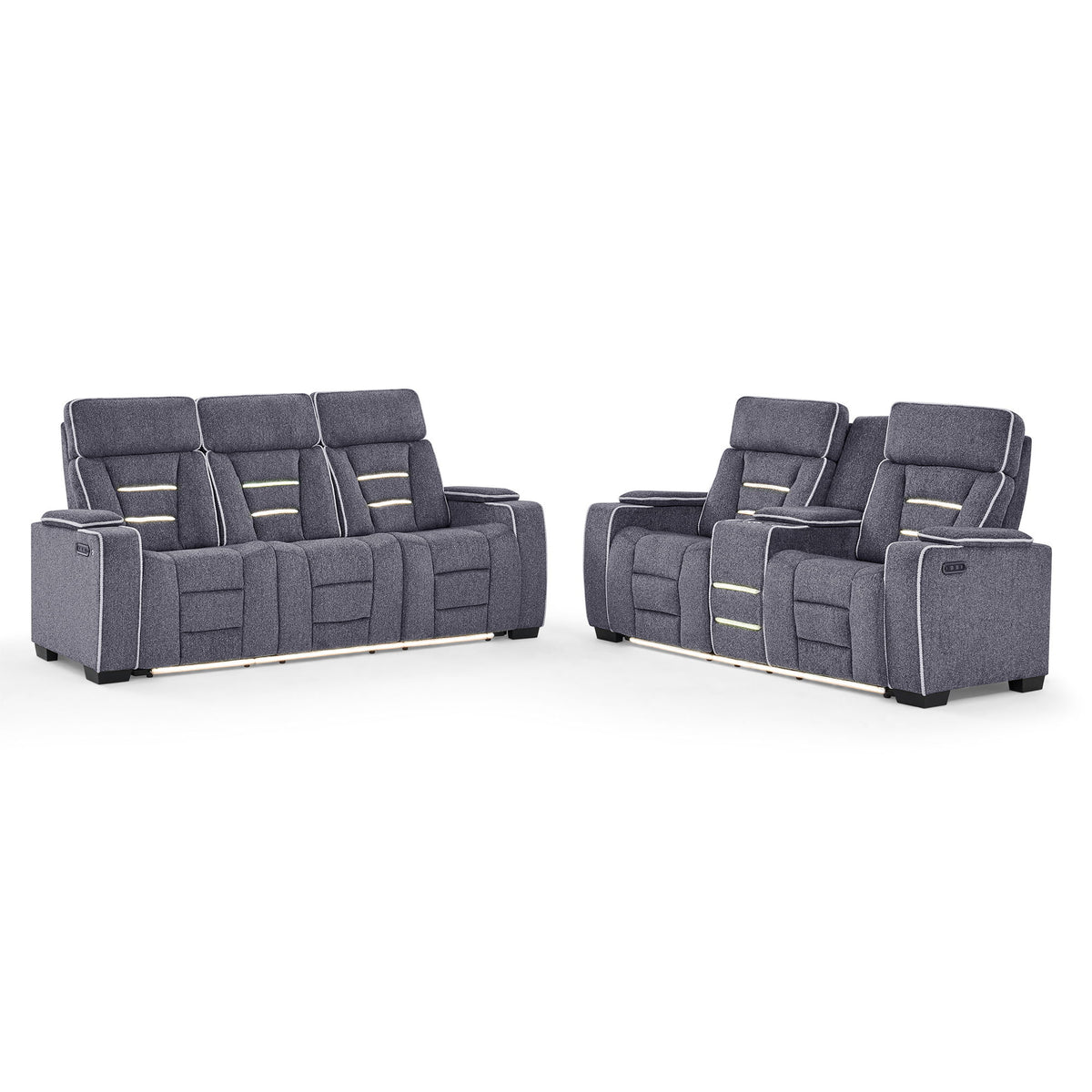 Austin - Reclining Sofa With Storage Arms - Gray