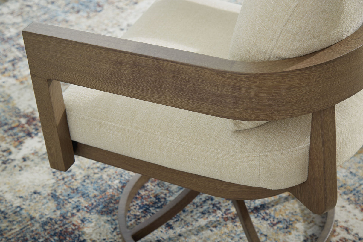 Serene Bay - Dark Brown / White - Swivel Chair With Cushion (Set of 2) by Signature Design by Ashley® | Bel Furniture