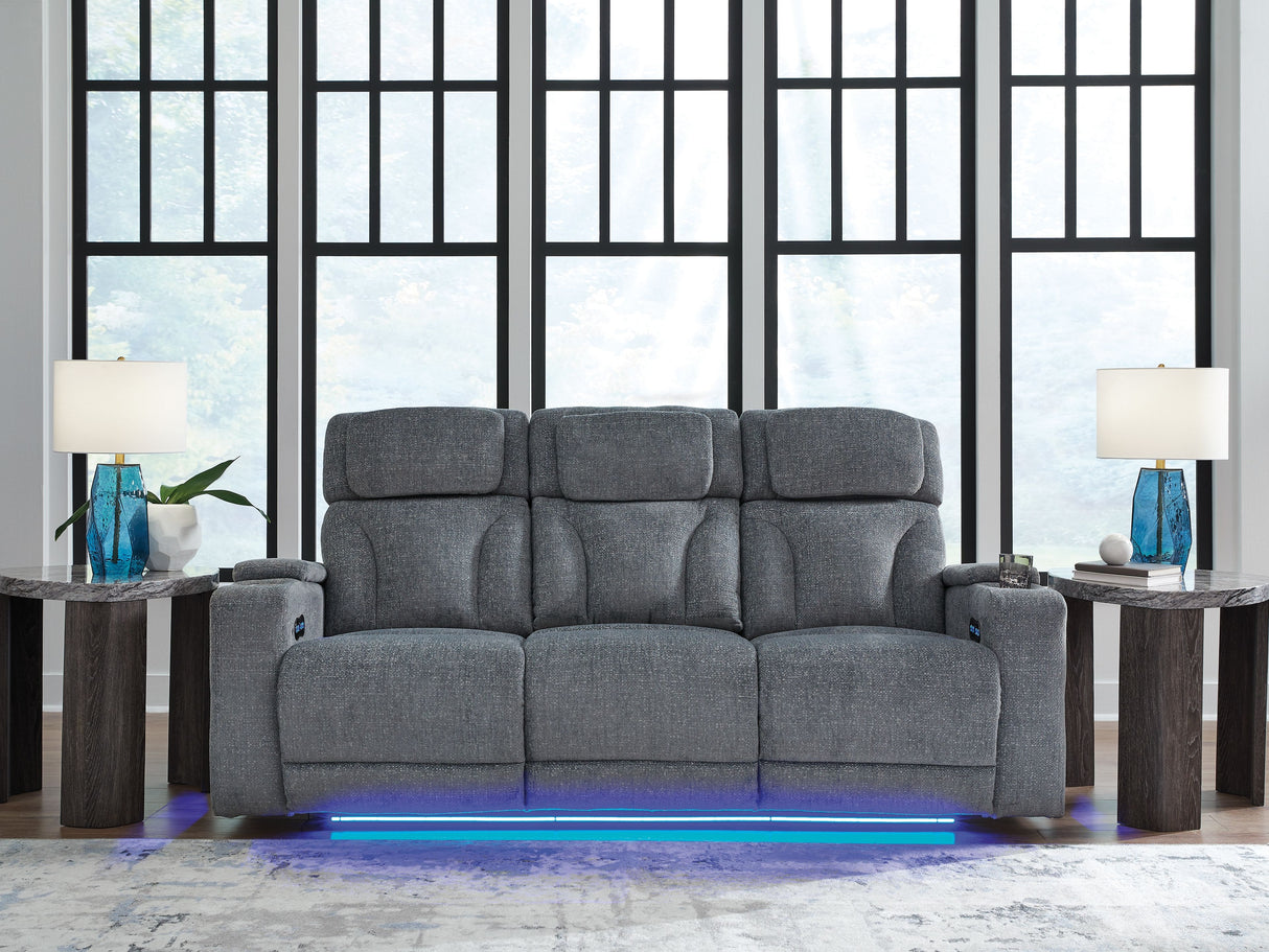 Studio Cave - Steel - Power Reclining Sofa by Signature Design by Ashley® | Bel Furniture