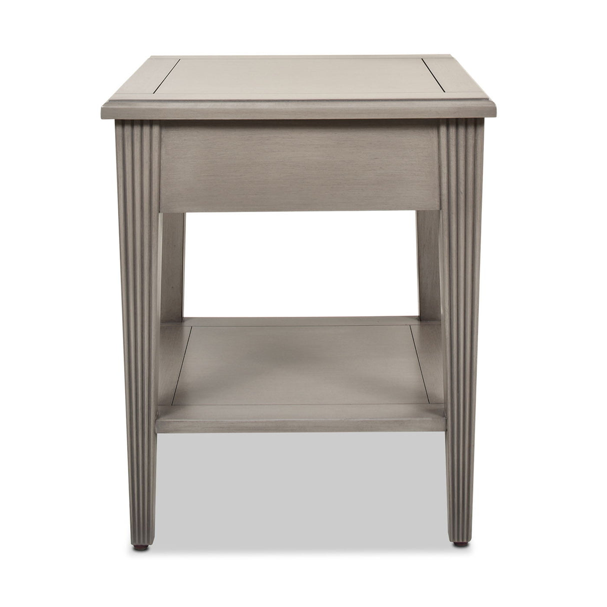 Dauphin - Storage Shelf Side Table - Gray Cashmere by Jennifer Taylor Home | Bel Furniture