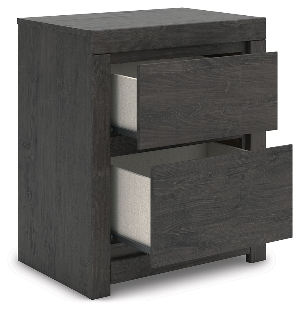 Fraluna - Charcoal - Two Drawer Night Stand by Signature Design by Ashley® | Bel Furniture