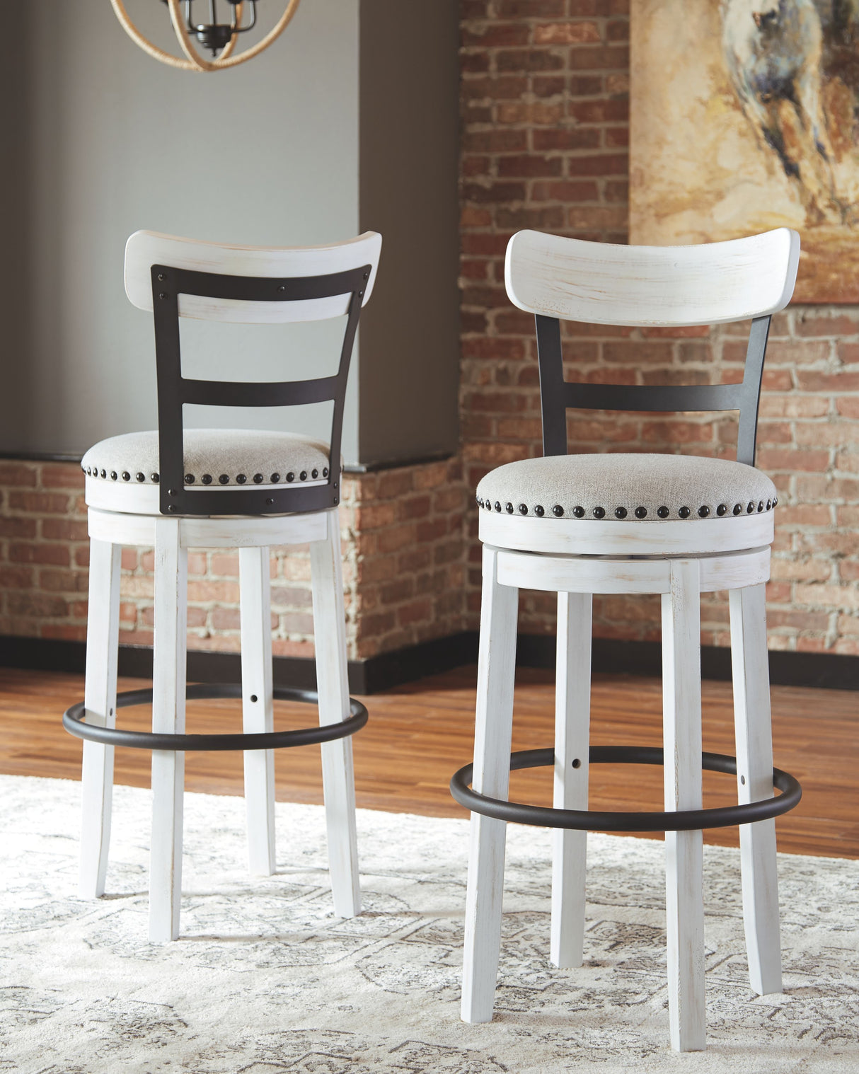 Valebeck - Tall Upholstered Swivel Barstool by Signature Design by Ashley® | Bel Furniture