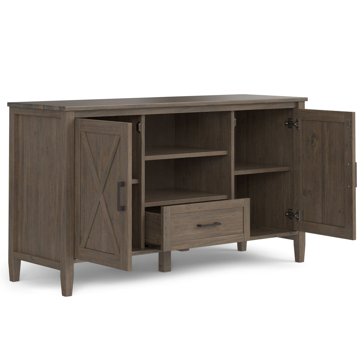 Ela - Medium TV Stand - Smoky Brown by Simpli-Home | Bel Furniture