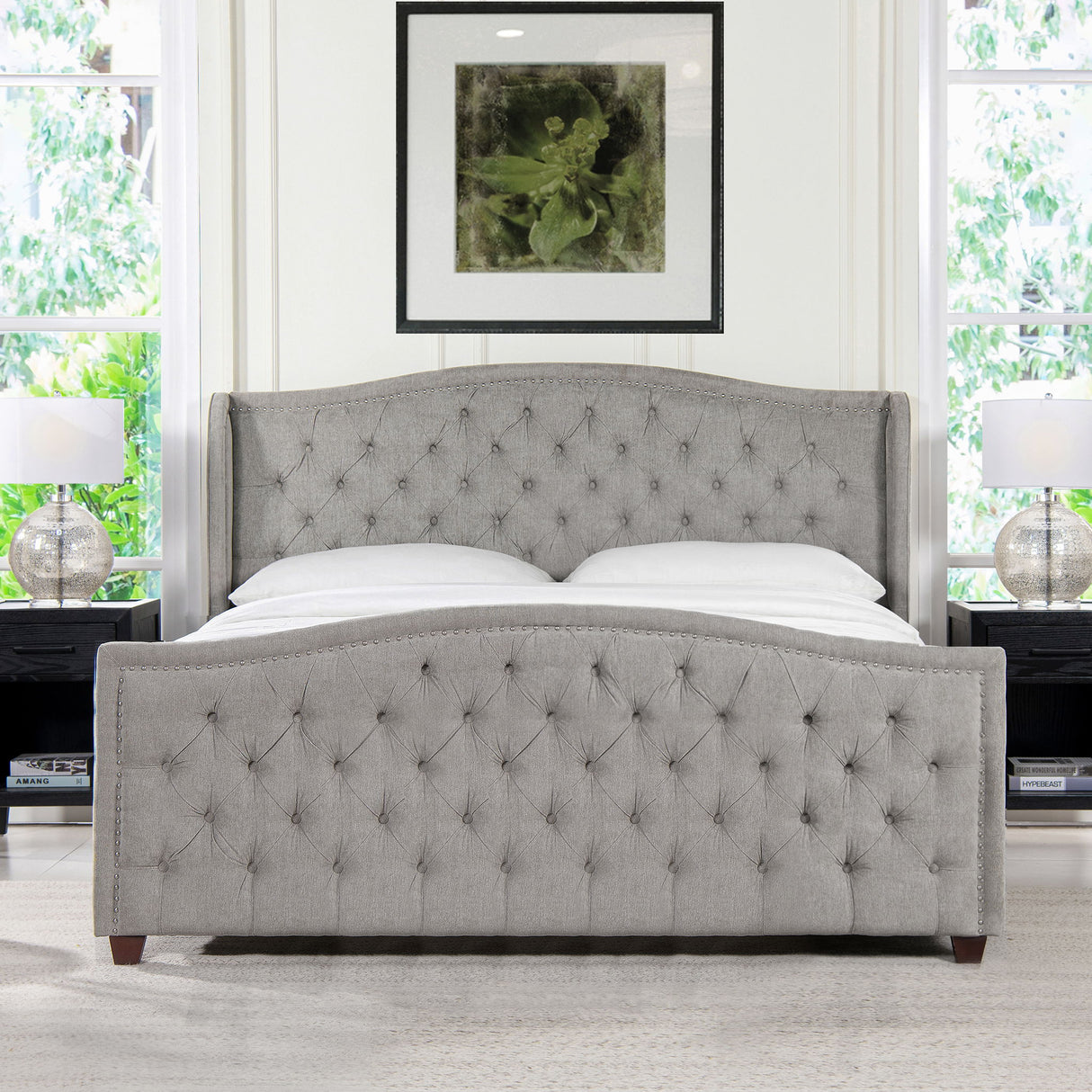 Marcella - Upholstered Shelter Headboard Bed Set by Jennifer Taylor Home | Bel Furniture